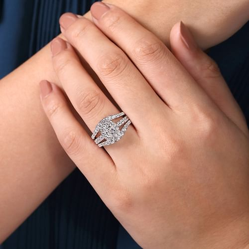 14K White Gold Diamond Ring Enhancer - 0.95ct