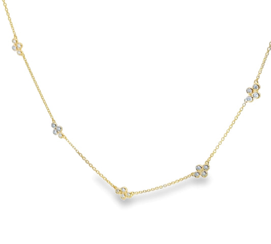 14K Yellow Gold Diamonds by the Yard Necklace - 0.29 Carats