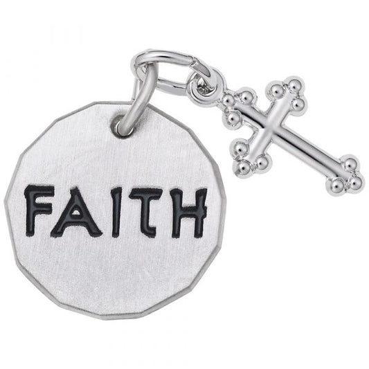 Rembrandt Charms | Faith Tag with Cross Accent Charm