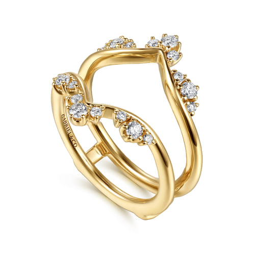 14K Yellow Gold Diamond Ring Enhancer – Floral Nouveau Collection (.36 CTW)