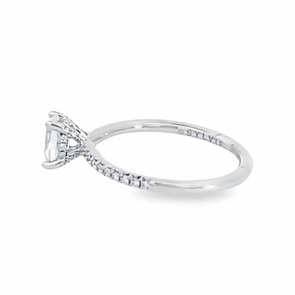 Sylvie | 14K White Gold Oval Cut Diamond Engagement Ring