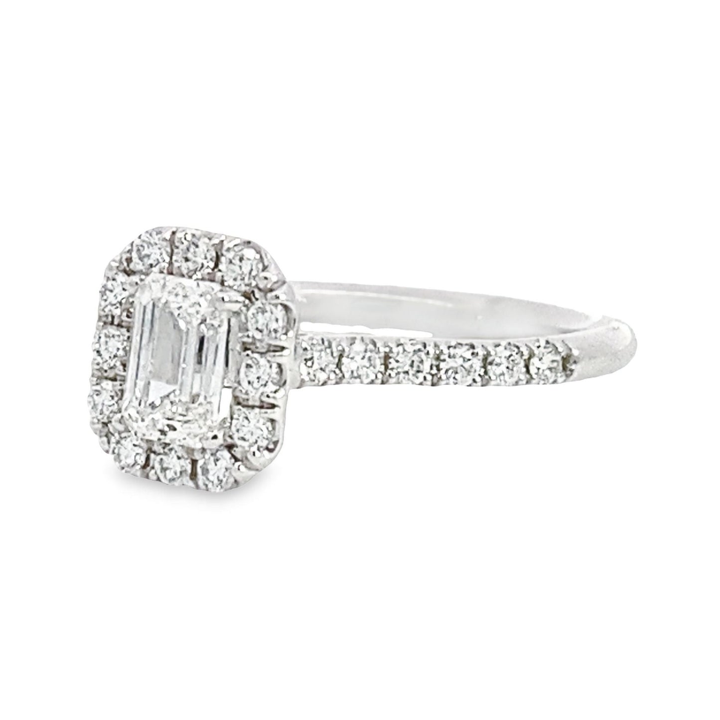 14K White Gold Diamond Halo Engagement Ring