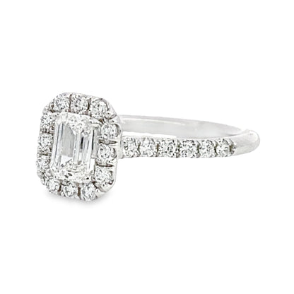 Ziva | 14K White Gold Diamond Halo Engagement Ring