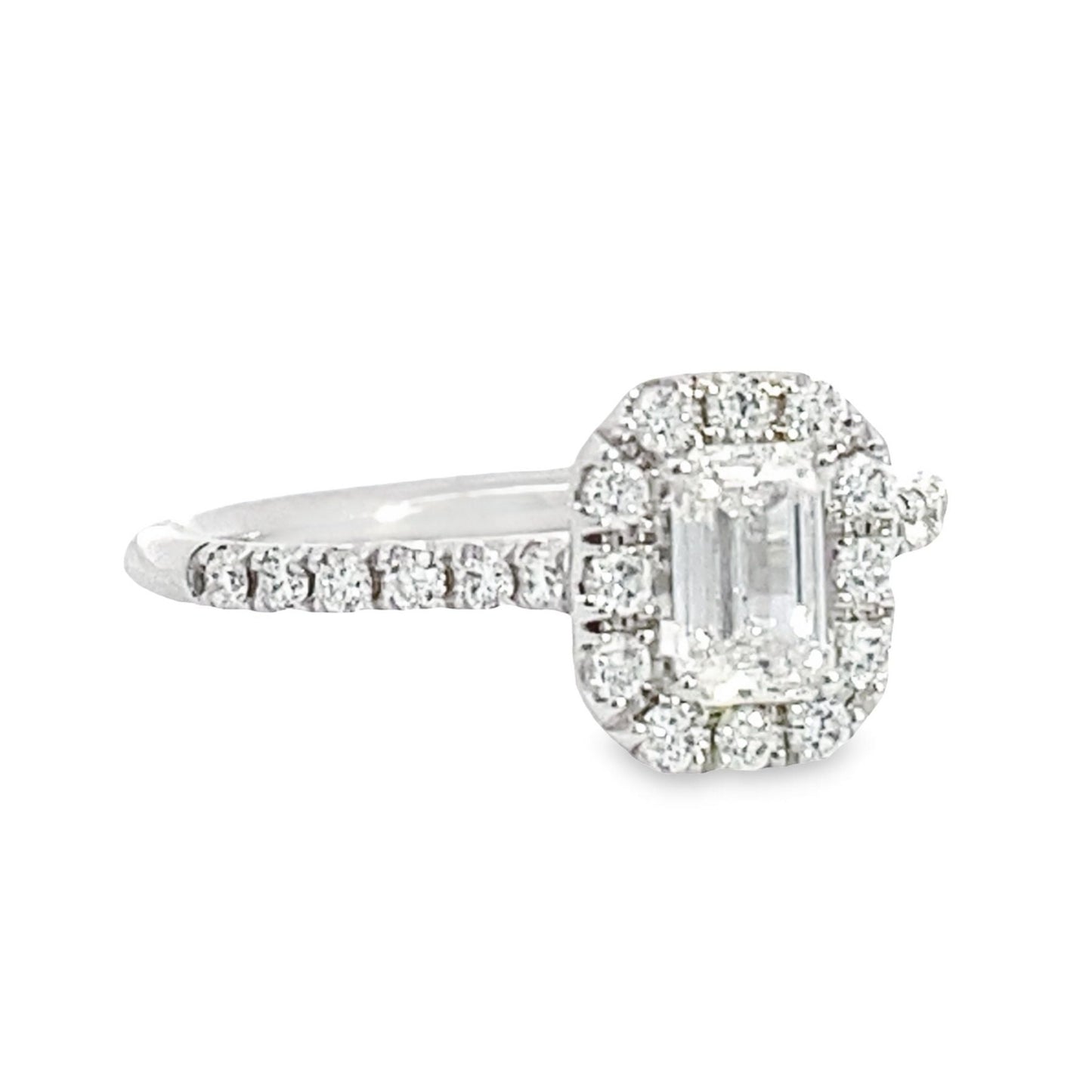 14K White Gold Diamond Halo Engagement Ring