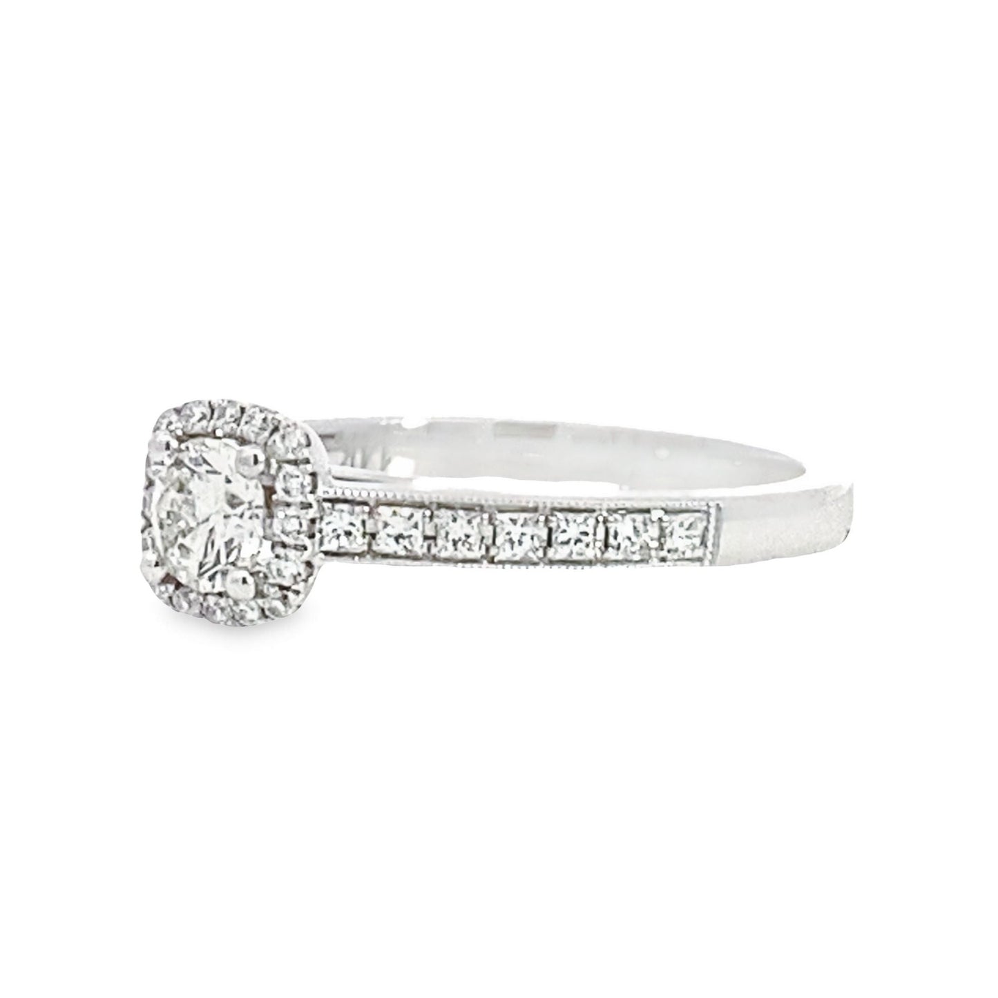 14K White Gold Diamond Engagement Ring