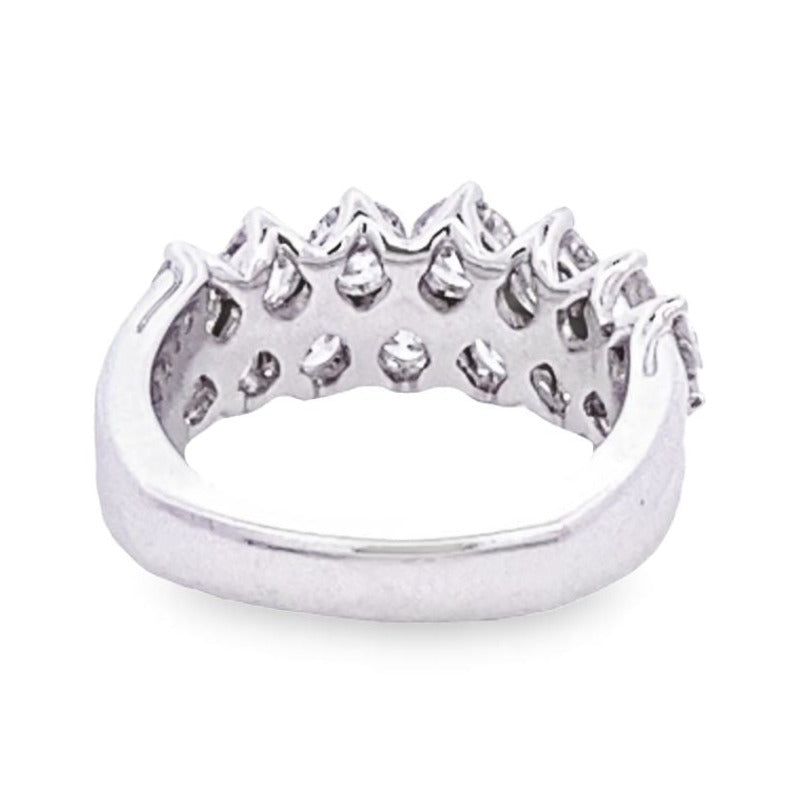 Stern International | 14K White Gold Two-Row Diamond Ring