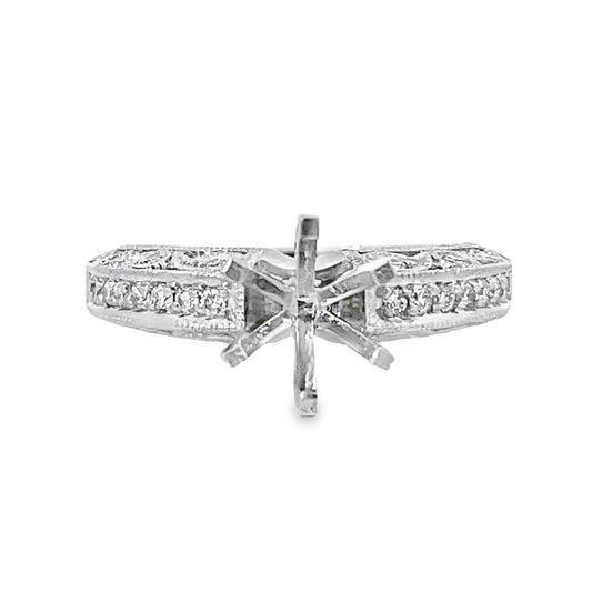 Kirkland Jewelry Estate | Platinum Diamond Semi-Mount Ring