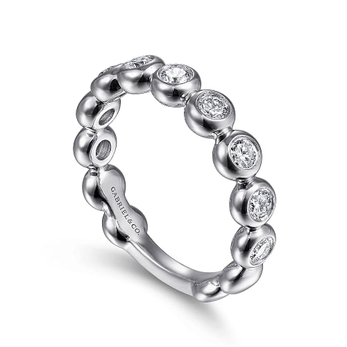 Gabriel & Co | 14K White Gold Diamond Bezel Set Diamond Band