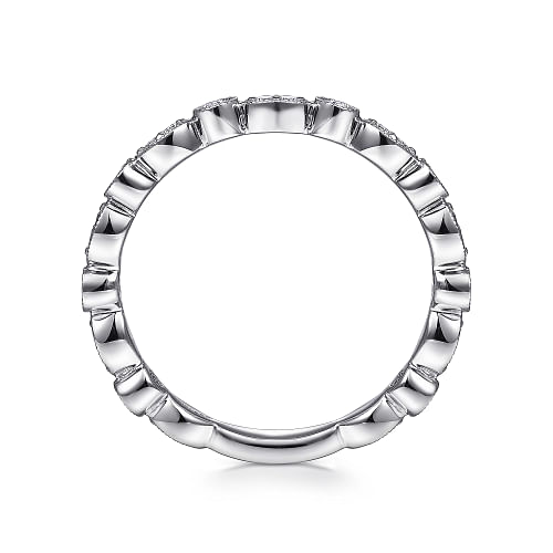 Gabriel & Co | 14K White Gold Marquise and Round Station Diamond Ring