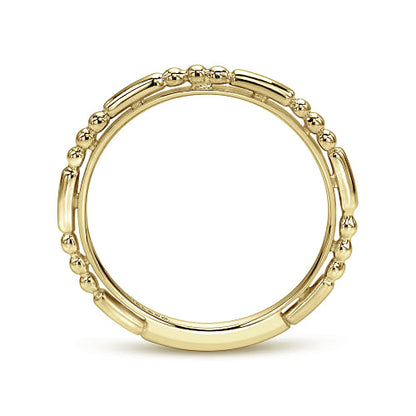 Gabriel & Co | 14K Yellow Gold Ball and Bar Station Stackable Ring