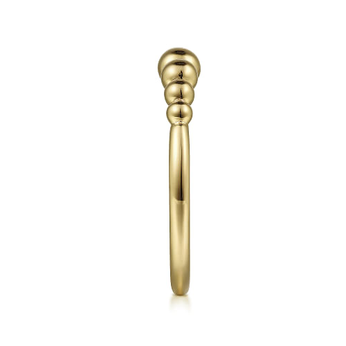 Gabriel & Co | 14K Yellow Gold Graduating Bujukan Bead Stackable Ring