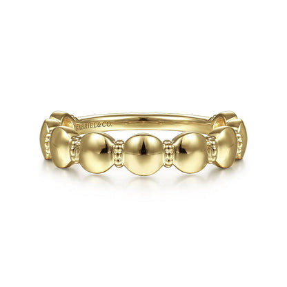 Gabriel & Co | 14K Yellow Gold Round Station Stackable Ring