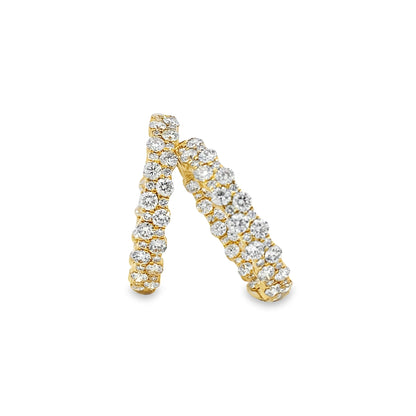 Stern International | 14K Yellow Gold Two-Row Inside Out Diamond Hoops