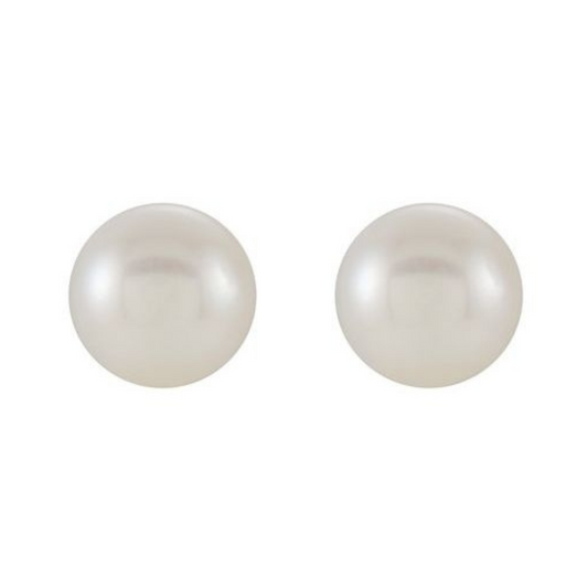 14K Yellow Gold Pearl Stud Earrings