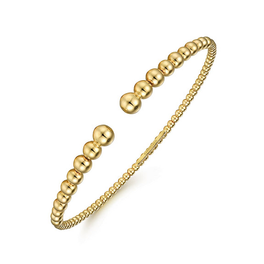 14K Yellow Gold Bujukan Top Open Bangle