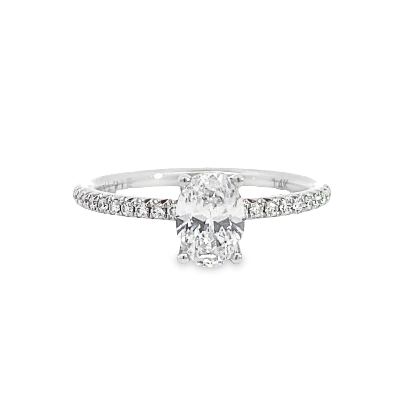 Sylvie | 14K White Gold Oval Cut Diamond Engagement Ring