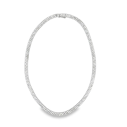 Stern International | 14K White Gold Double Row Diamond Tennis Necklace - 17.35ct