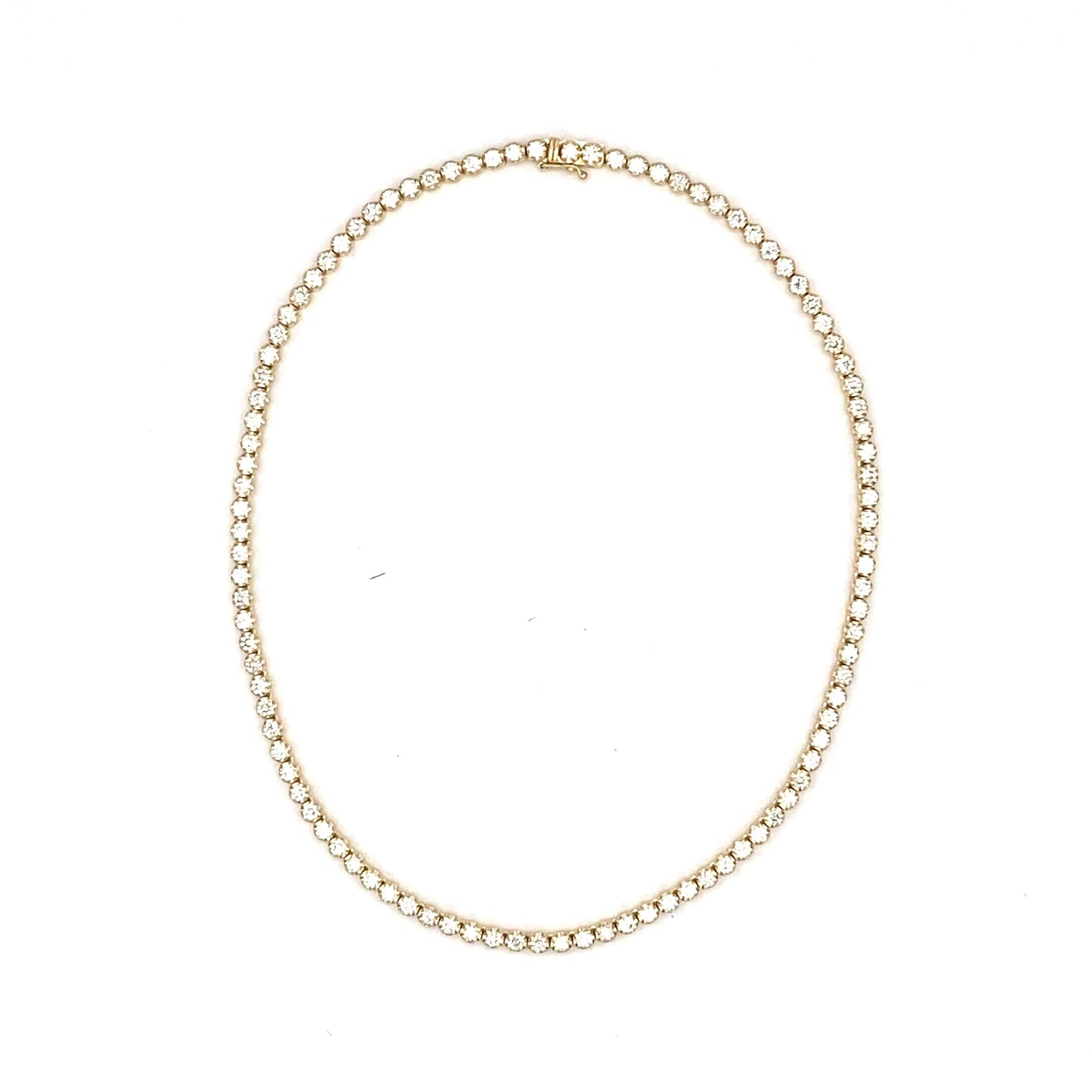 Stern International | 14K Yellow Gold Diamond Tennis Necklace - 11.92ct
