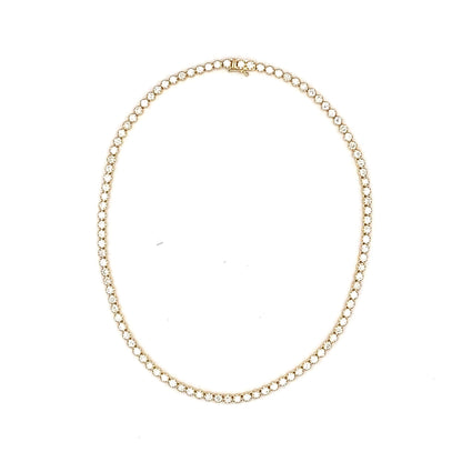 Stern International | 14K Yellow Gold Diamond Tennis Necklace - 11.92ct