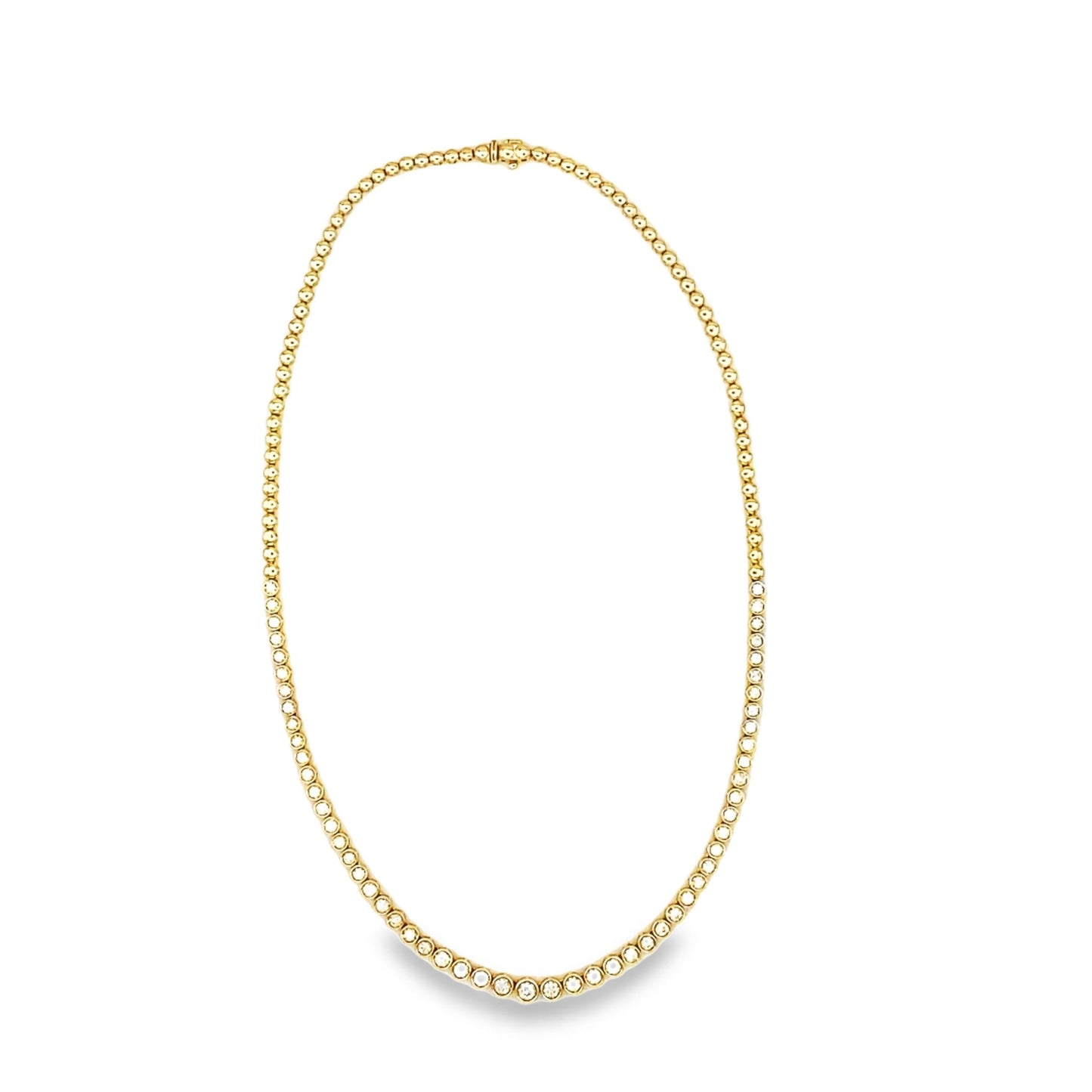 14K Yellow Gold Tennis Necklace - 3.25ct