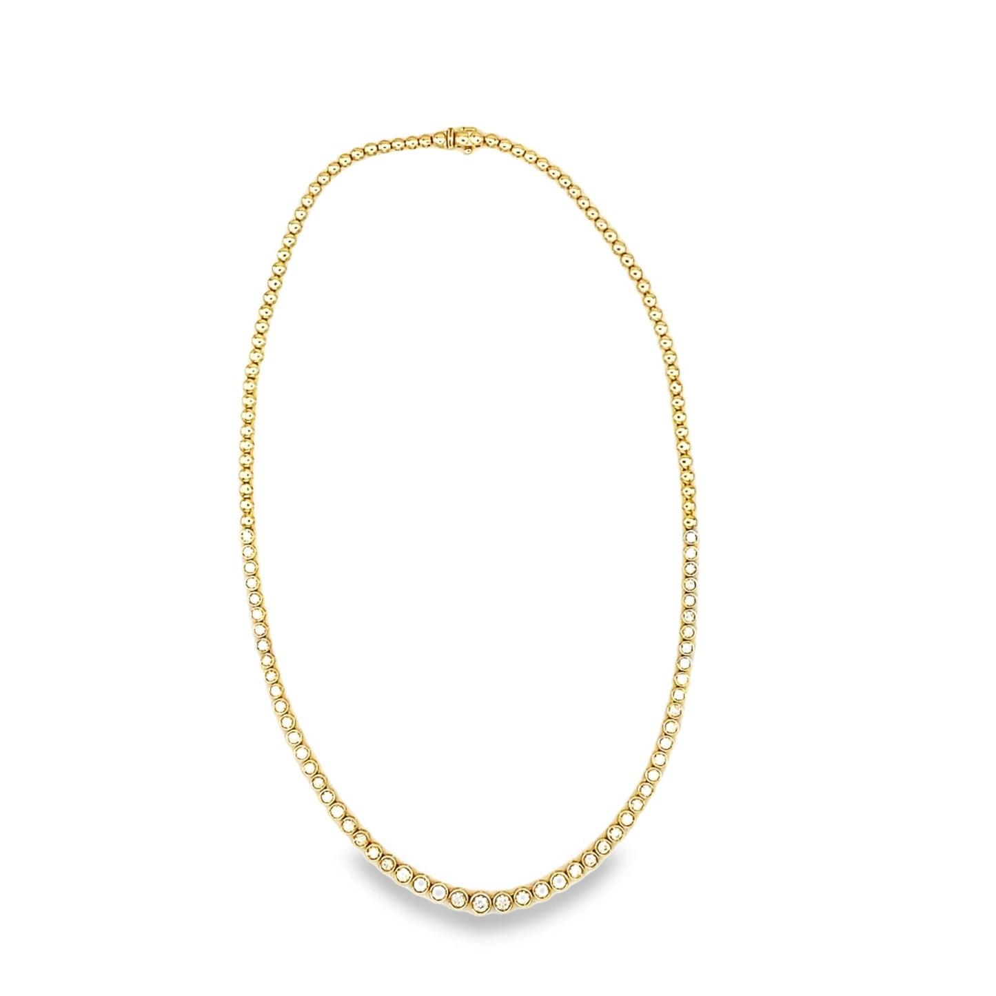 Stern International | 14K Yellow Gold Tennis Necklace - 3.25ct