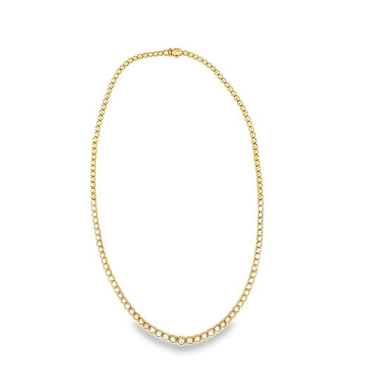 14K Yellow Gold Tennis Necklace - 3.25ct