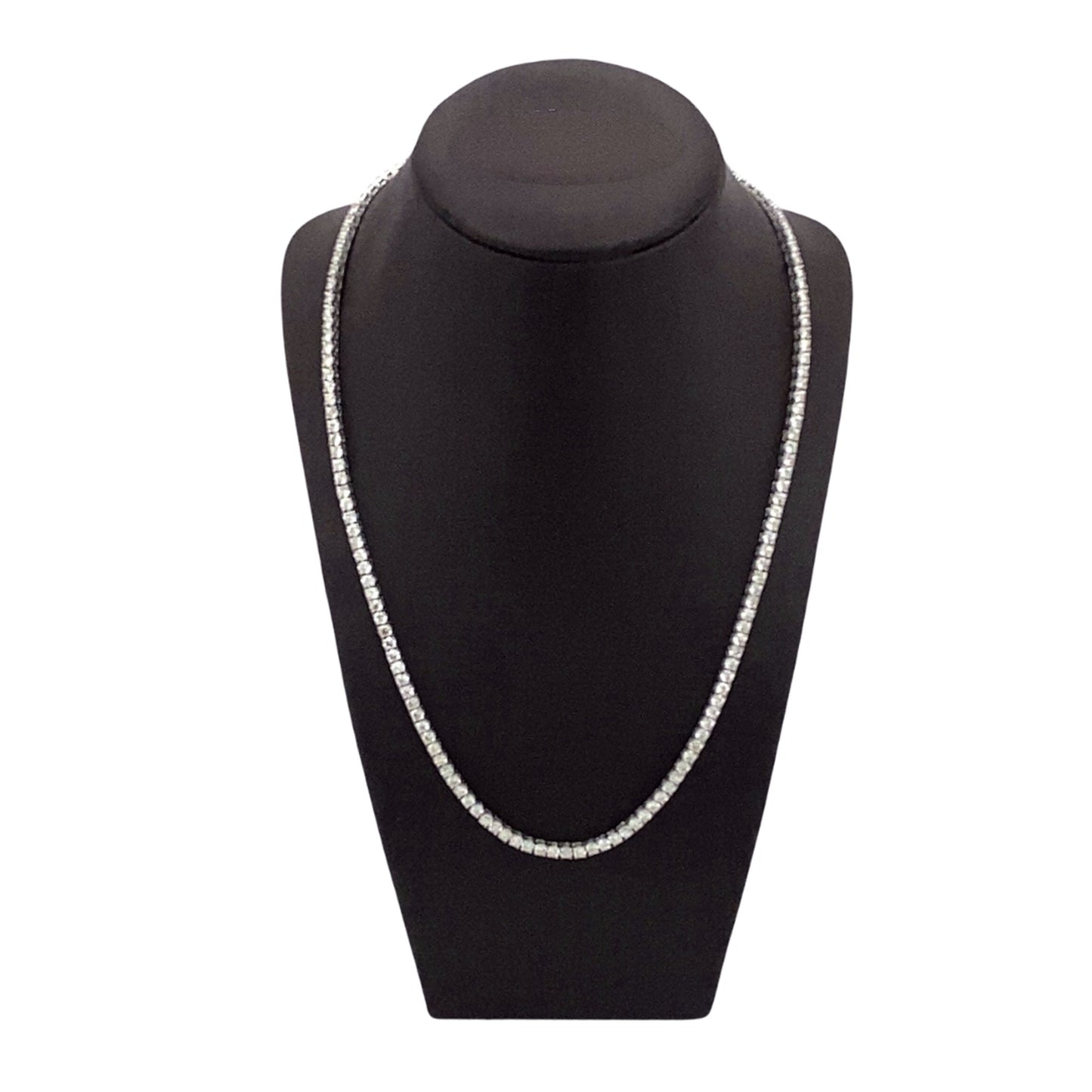 Stern International | 14K White Gold Tennis Necklace - 12.70ct