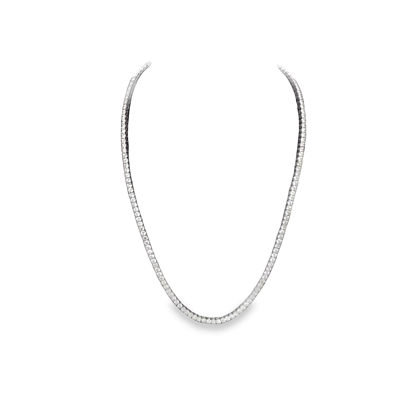 Stern International | 14K White Gold Tennis Necklace - 12.70ct