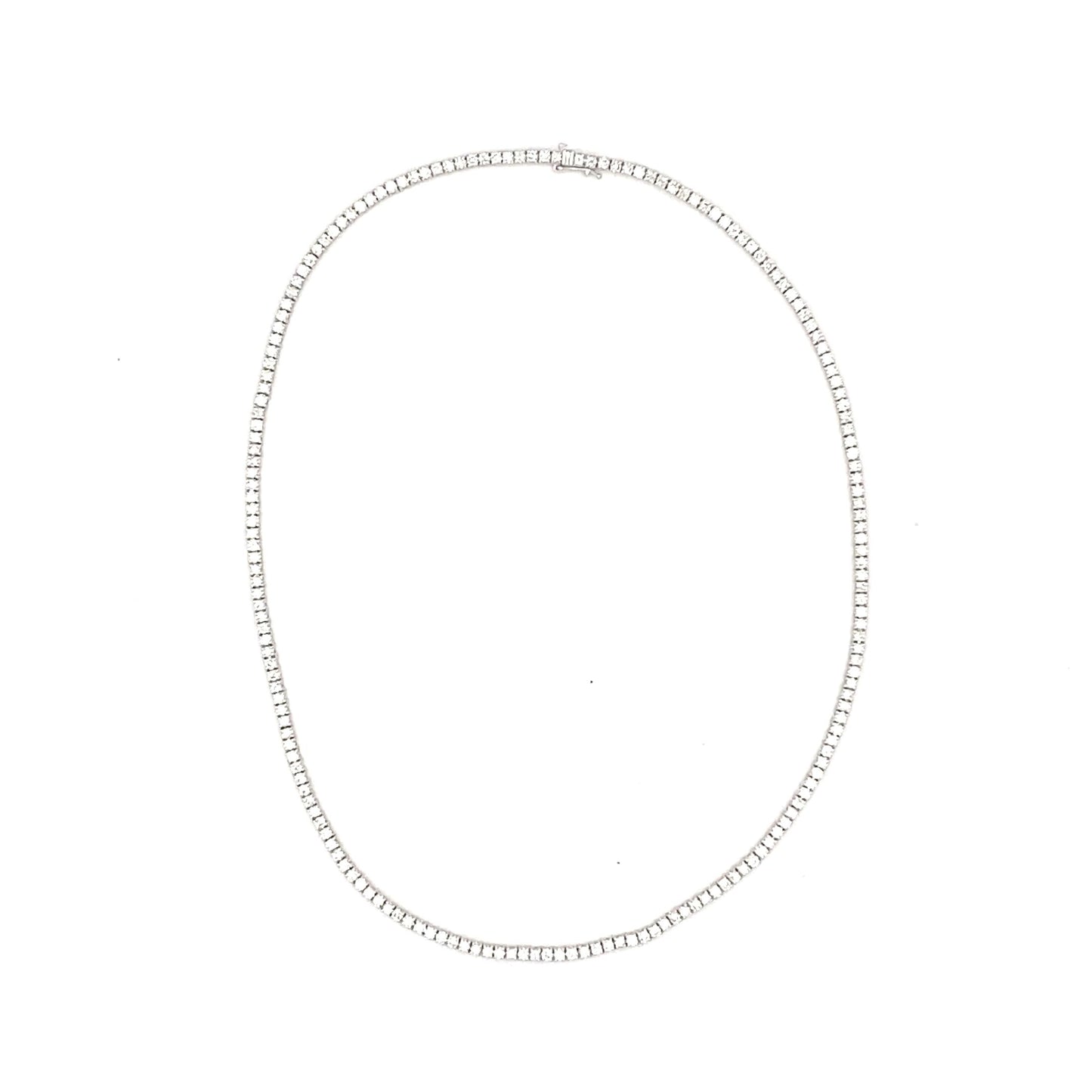 Stern International | 14K White Gold Tennis Necklace - 7.60ct