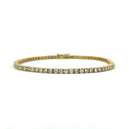 14K Yellow Gold Diamond Tennis Bracelet - 3.48ct