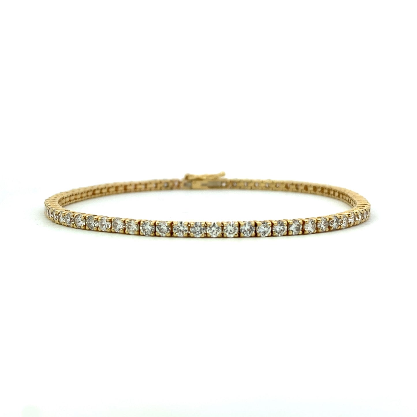 Stern International | 14K Yellow Gold Diamond Tennis Bracelet - 3.48ct