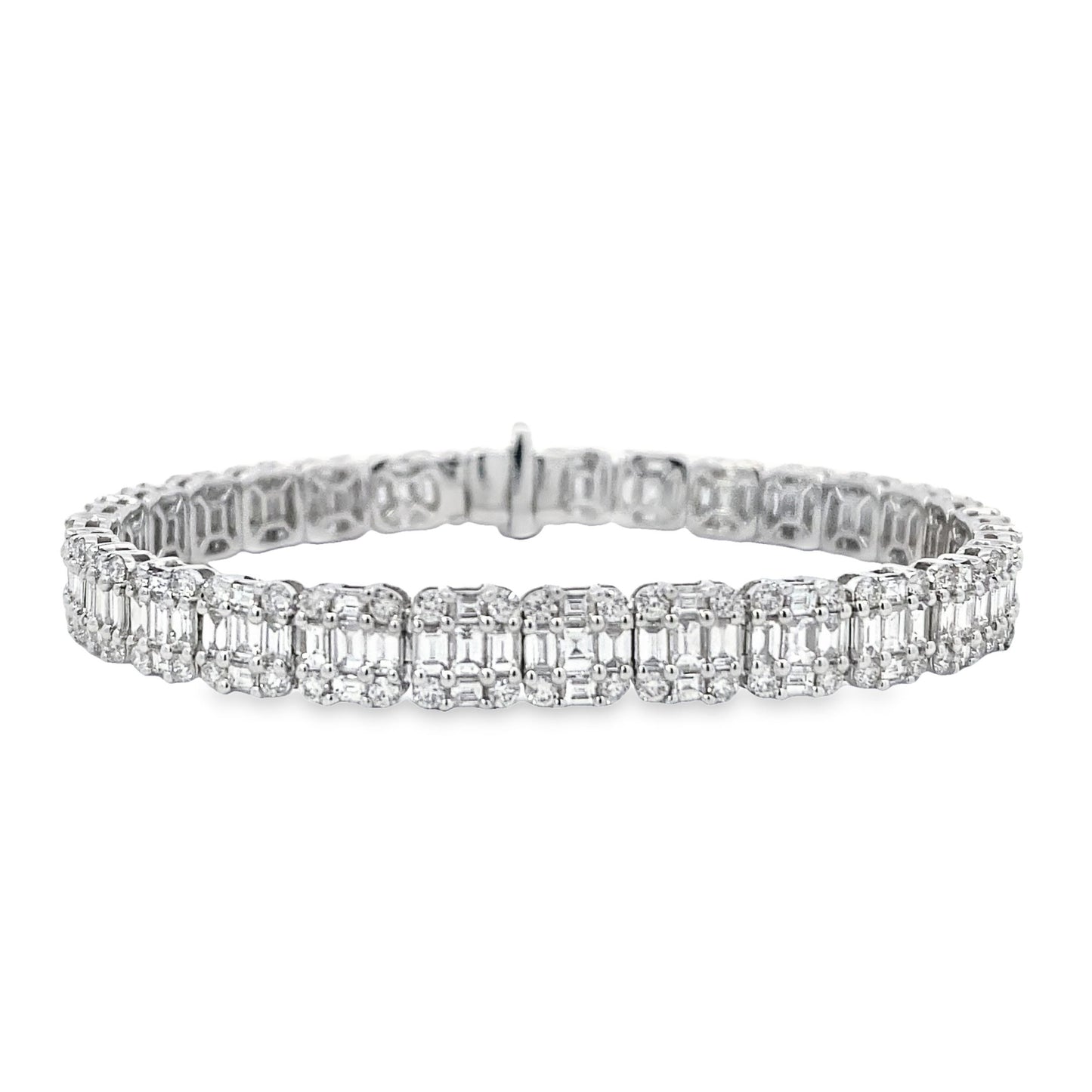 14K White Gold and Diamond Bracelet