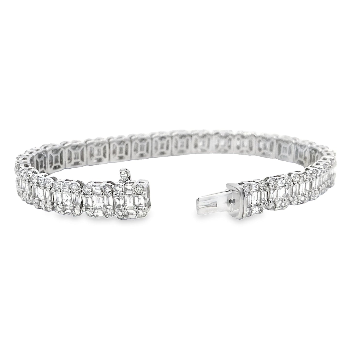 14K White Gold and Diamond Bracelet