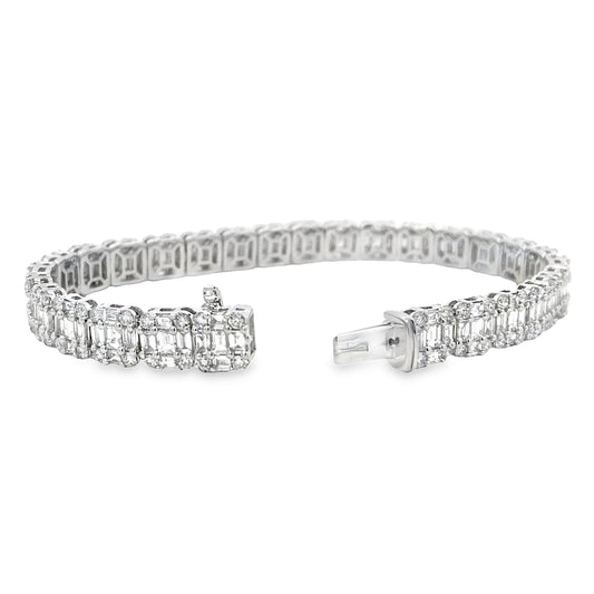 14K White Gold and Diamond Bracelet