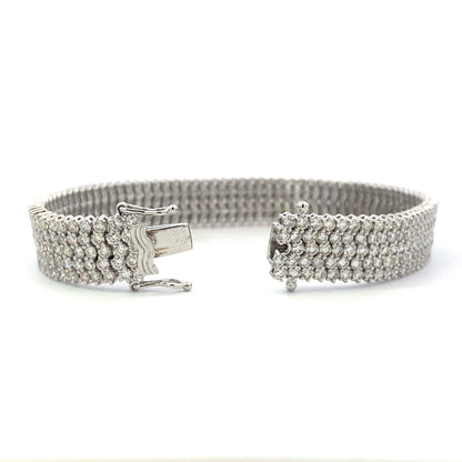 Stern International | 14K White Gold Diamond Wave Bracelet