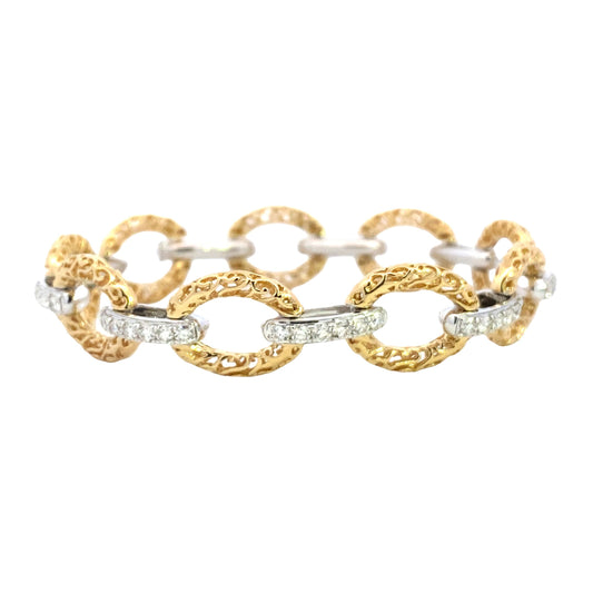 Stern International | 14K Two-Tone Diamond Chain Bracelet
