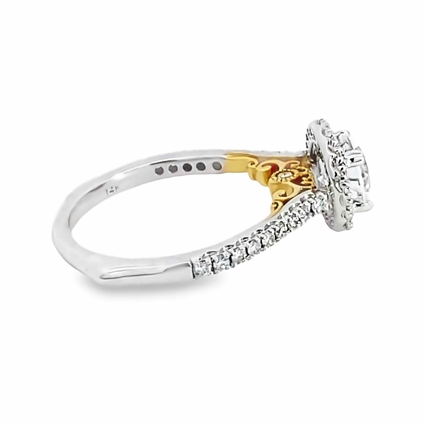 14K Yellow-White Gold DIamond Engagement Ring