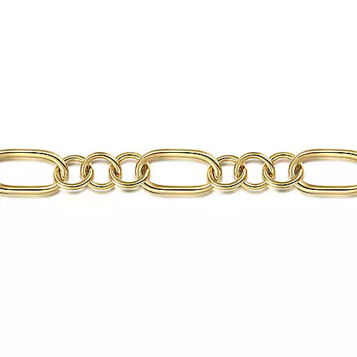 14K Yellow Gold Hollow Tube Link Bracelet