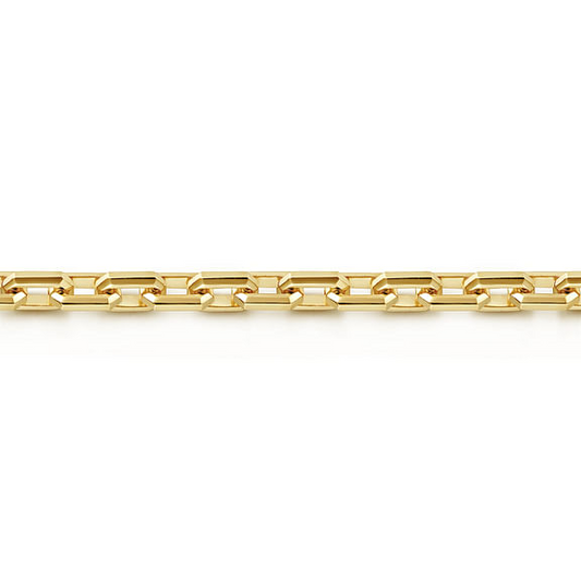 14K Yellow Gold Men's Faceted Chain Bracelet