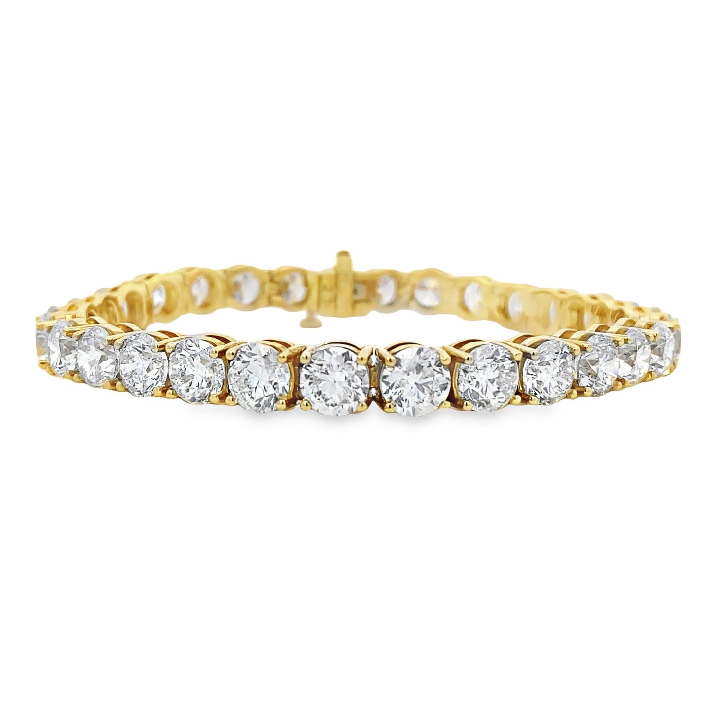 SND Gems | 18K Yellow Gold Diamond Tennis Bracelet - 27.06ct