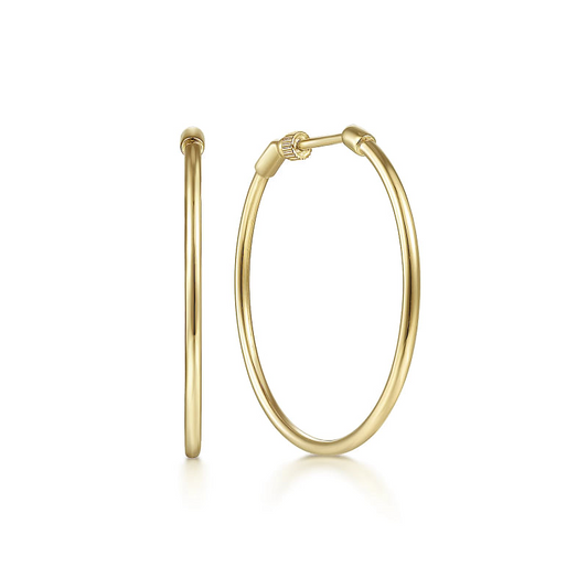 Gabriel & Co | 14K Yellow Gold 30mm Round Classic Hoop Earrings