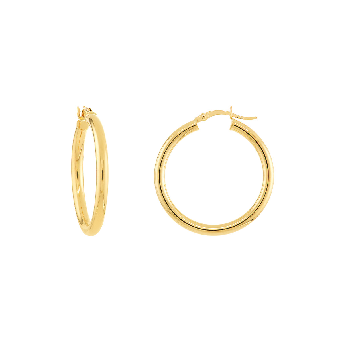 14K Yellow Gold 30mm Polished Hoops