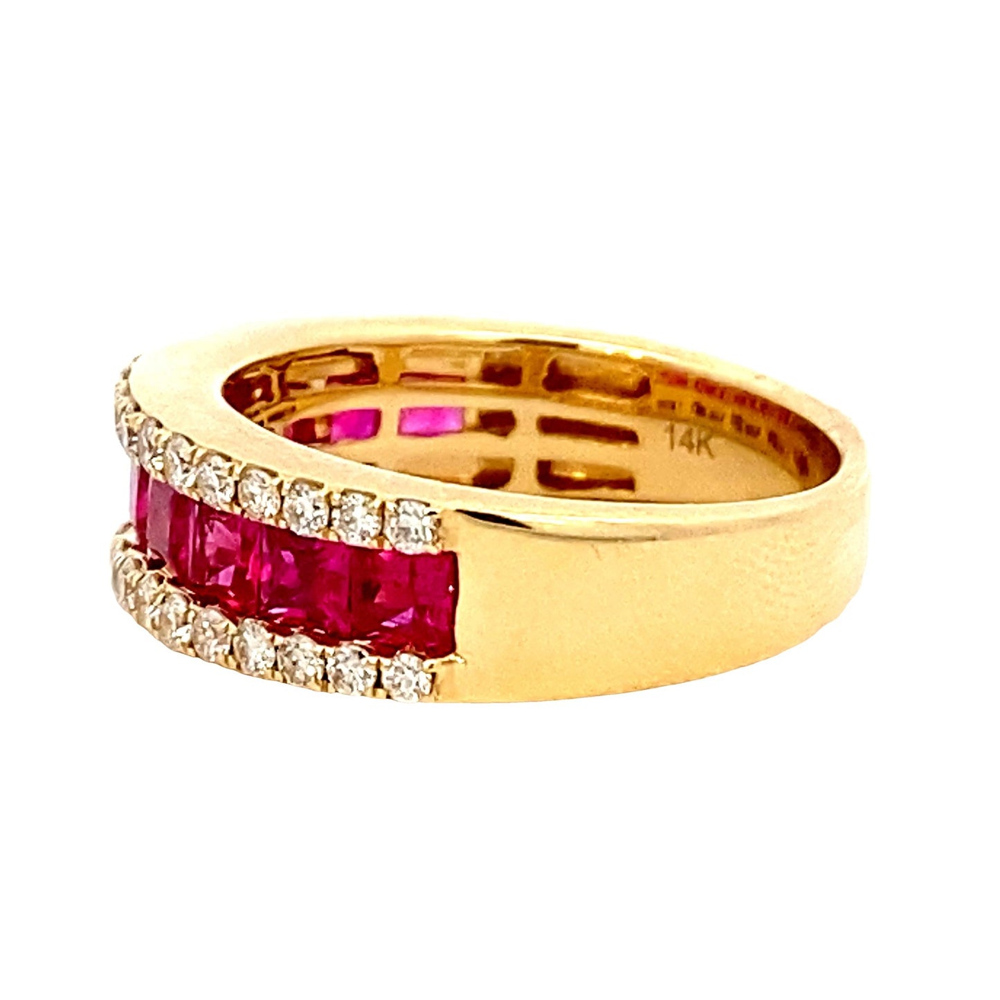 Stern International | 14K Yellow Gold Ruby Diamond Ring