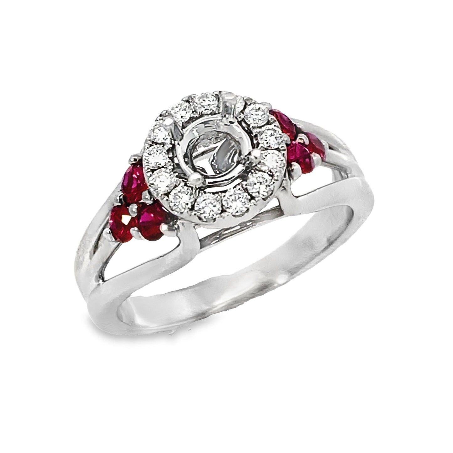 Kirkland Jewelry Estate | 14K White Gold Diamond and Ruby Antique Ring