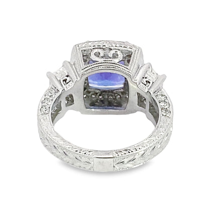 Viken Jewelry | 14K White Gold Tanzanite and Diamond Ring