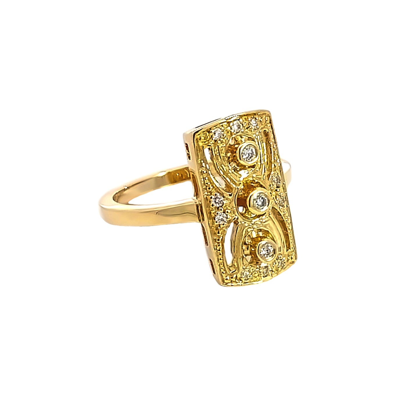 14K Yellow Gold Vintage Diamond Ring