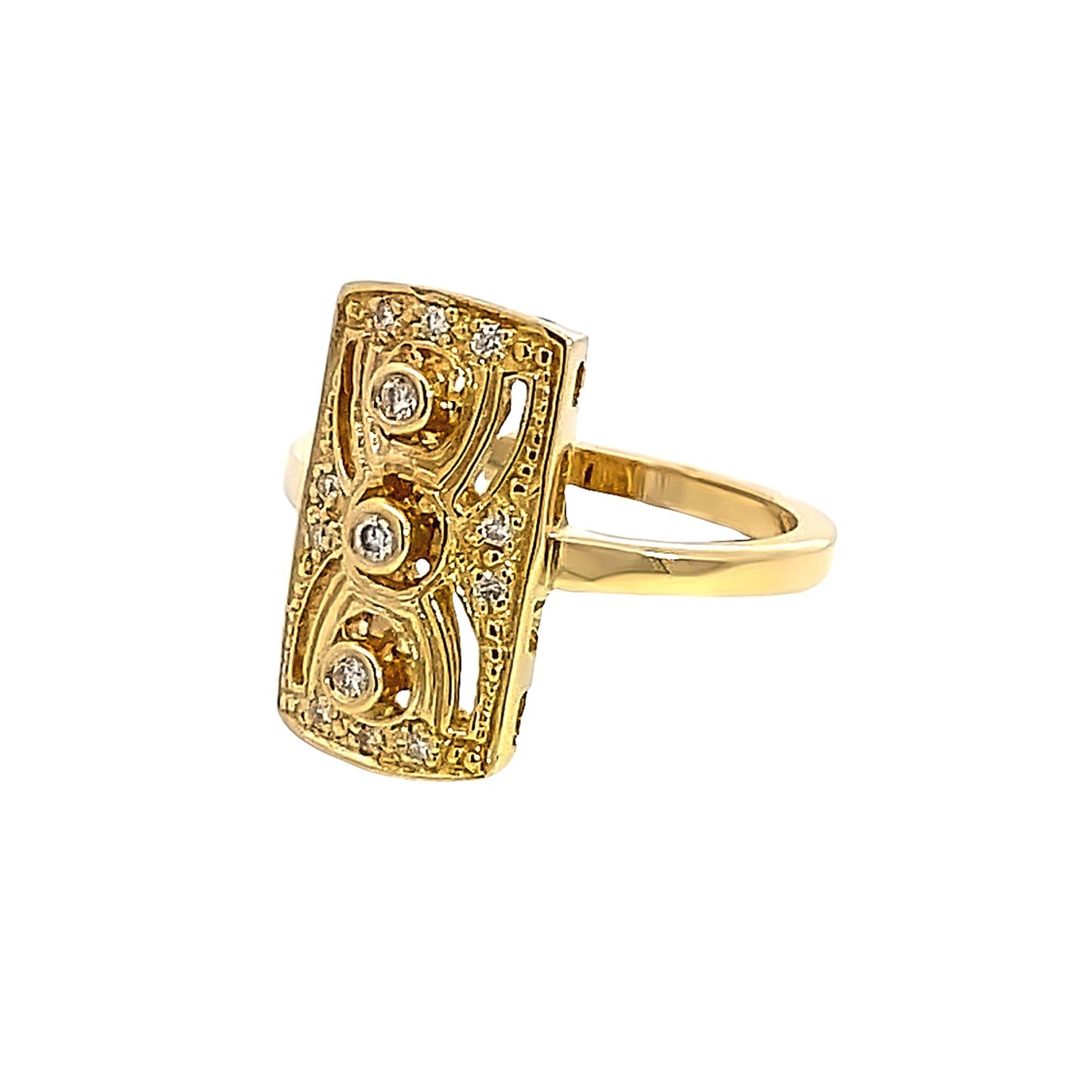 14K Yellow Gold Vintage Diamond Ring
