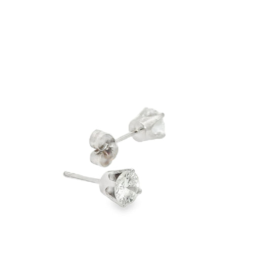 Kirkland Jewelry Estate | 14K White Gold Diamond Solitaire Earrings