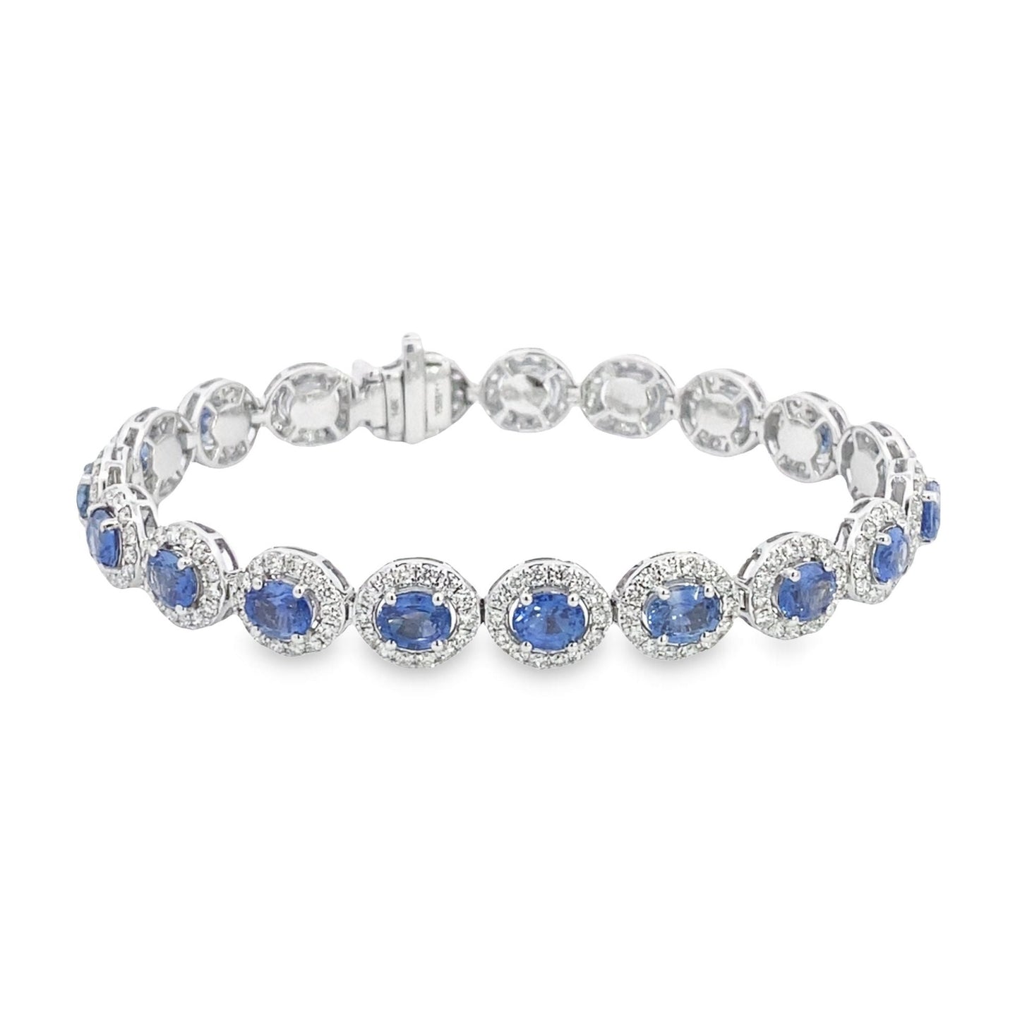 Stern International | 14K White Gold Diamond and Sapphire Bracelet