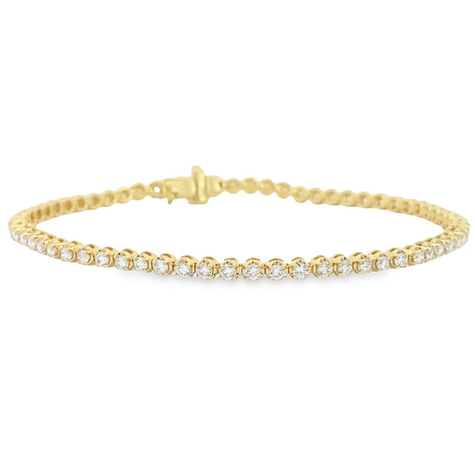 Stern International | 14K Yellow Gold Diamond Tennis Bracelet - 1.98ct